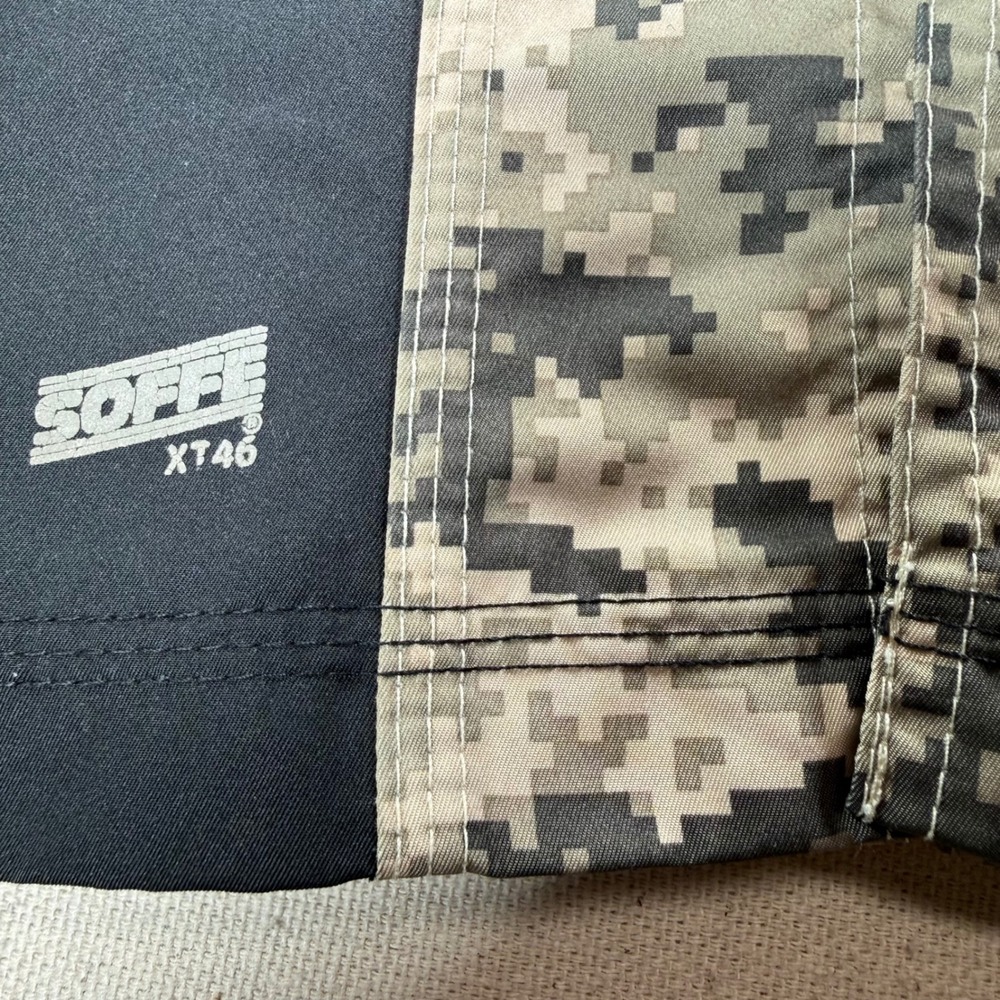 Soffe XT46 Mens Medium Training Shorts Black Digital Camo MMA Gym Combat - Picture 16 of 16